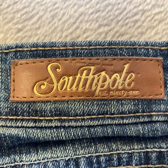 Southpole Juniors Jeans Size 13 Dark Wash Denim Skinny Cotton Spandex Blend - Picture 11 of 12